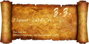 Zipser Zalán névjegykártya